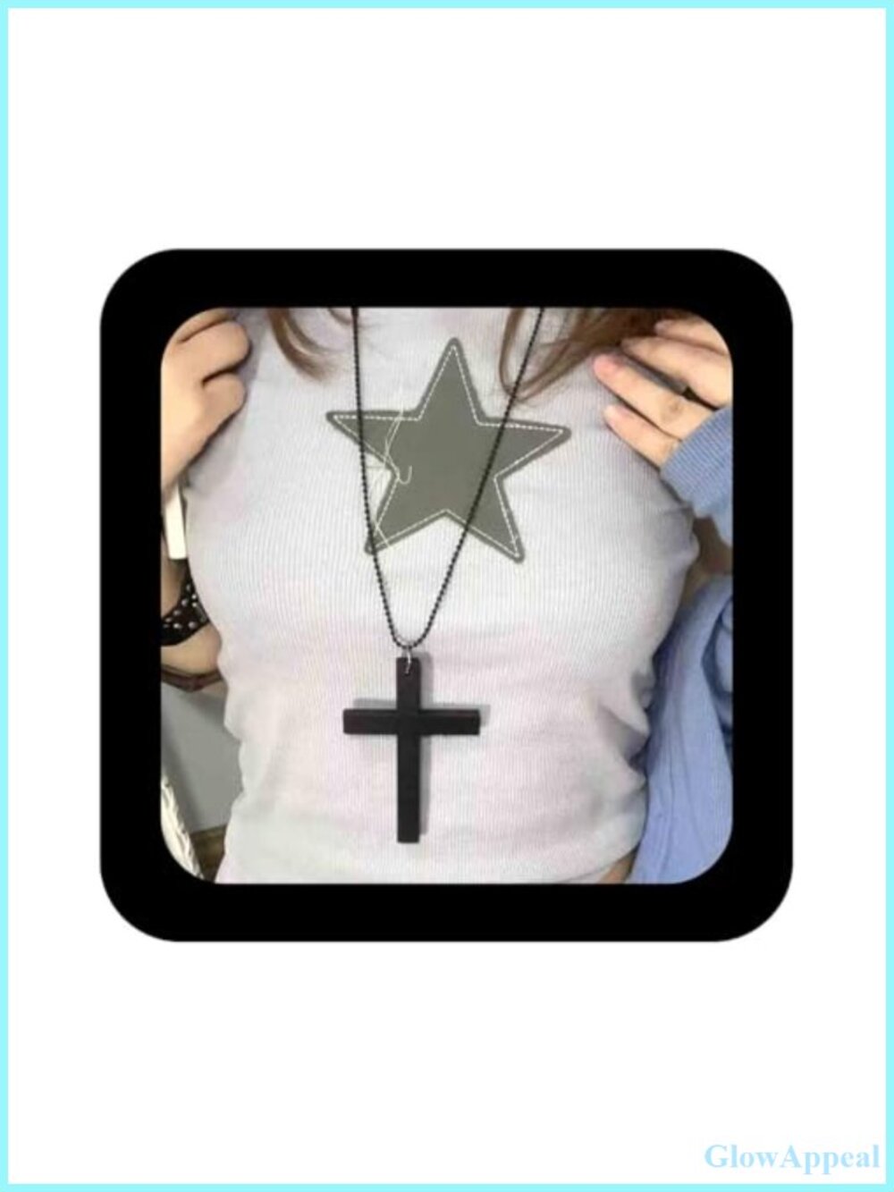 Wooden Cross Pendant Necklace Beaded Chain 18in Adjustable